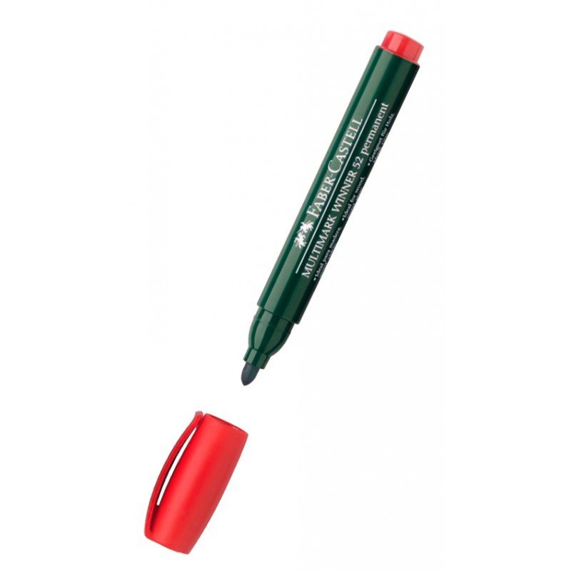 Marcatore permanente FABER CASTELL multimark winner 52 punta tonda col. ROSSO