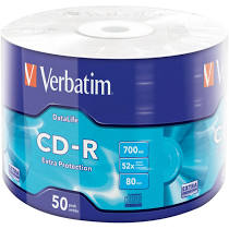 Cd-rom VERBATIM  50 pezzi 700mb 52X 80 minuti