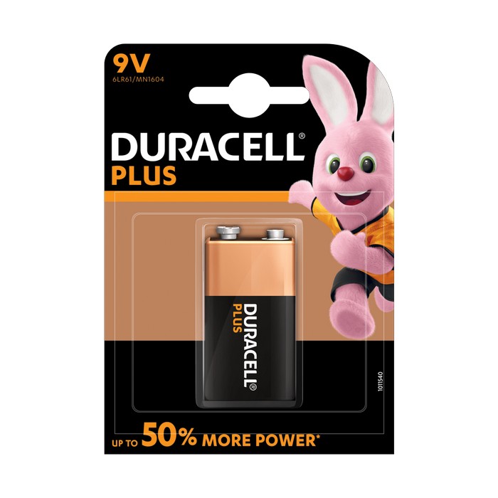 Batterie Duracell PLUS +50% 9V Transistor