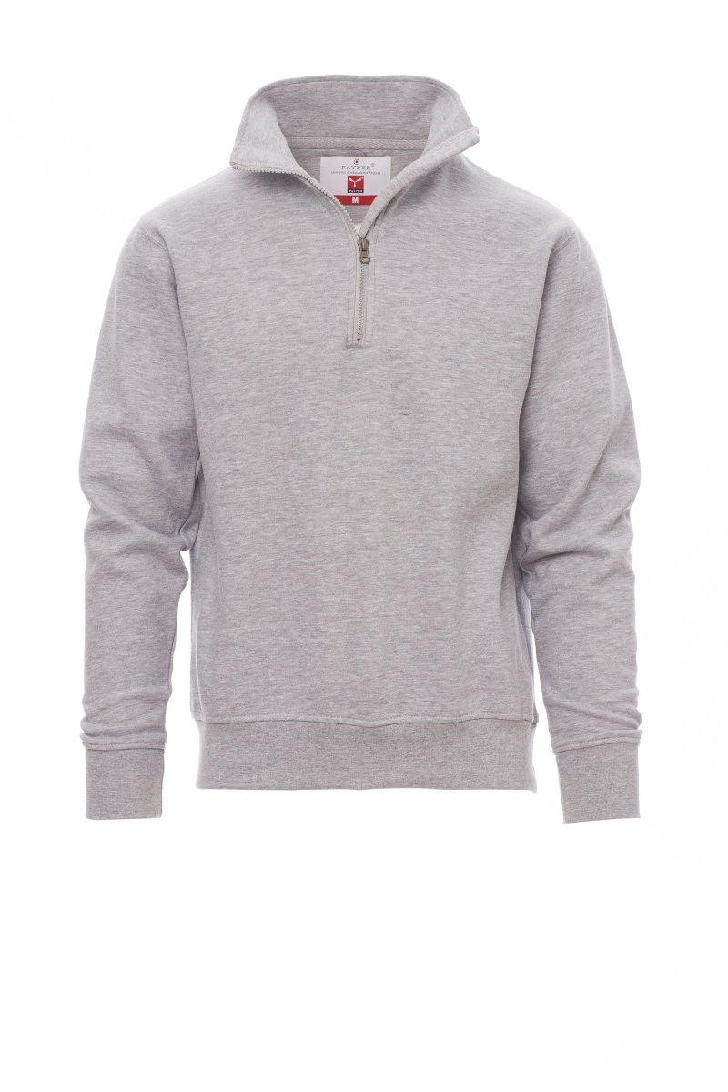 Felpa uomo mezza zip Payper Canada 280 gr 70%cotone 30%poliestere Grigio Melange