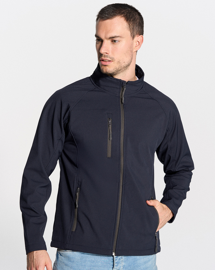 Giubbino Softshell triplo strato Blu Navy 300gr