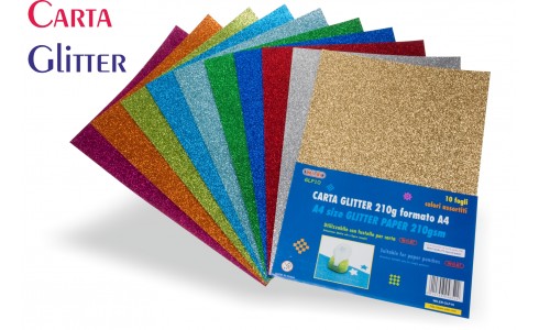 Carta Glitter  A4 Conf. 10FG  Col. ASSORTITI