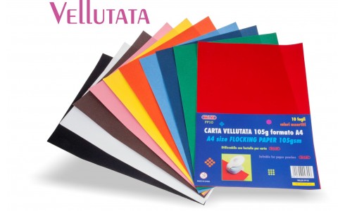 Carta Vellutata A4 Conf. 10FG  Col. ASSORTITI