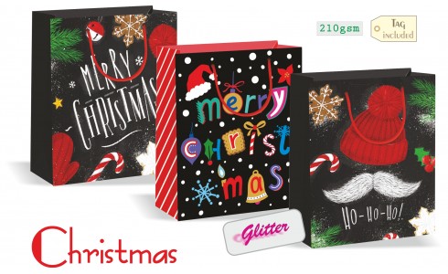 Sacchetto Regalo con Glitter NATALE