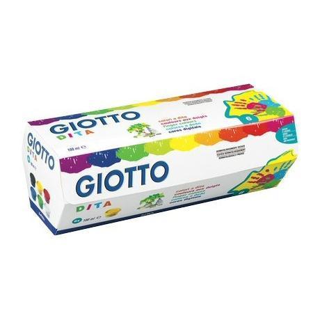 Tempera a dita 6 colori in vasetto 100 gr. Giotto